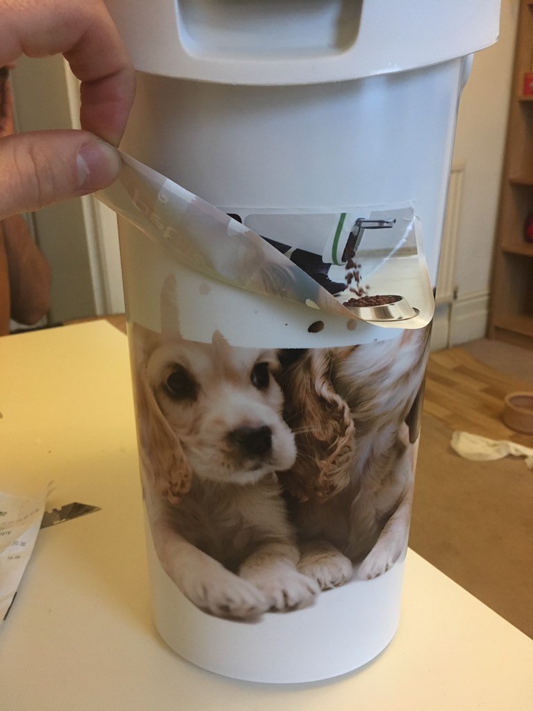 MaxForeman1's tweet photo. @PetsatHome pretty sure this isn't meant to happen - peeled off the sticker and the pattern came too! #unimpressed https://t.co/DgyZfDbTrg