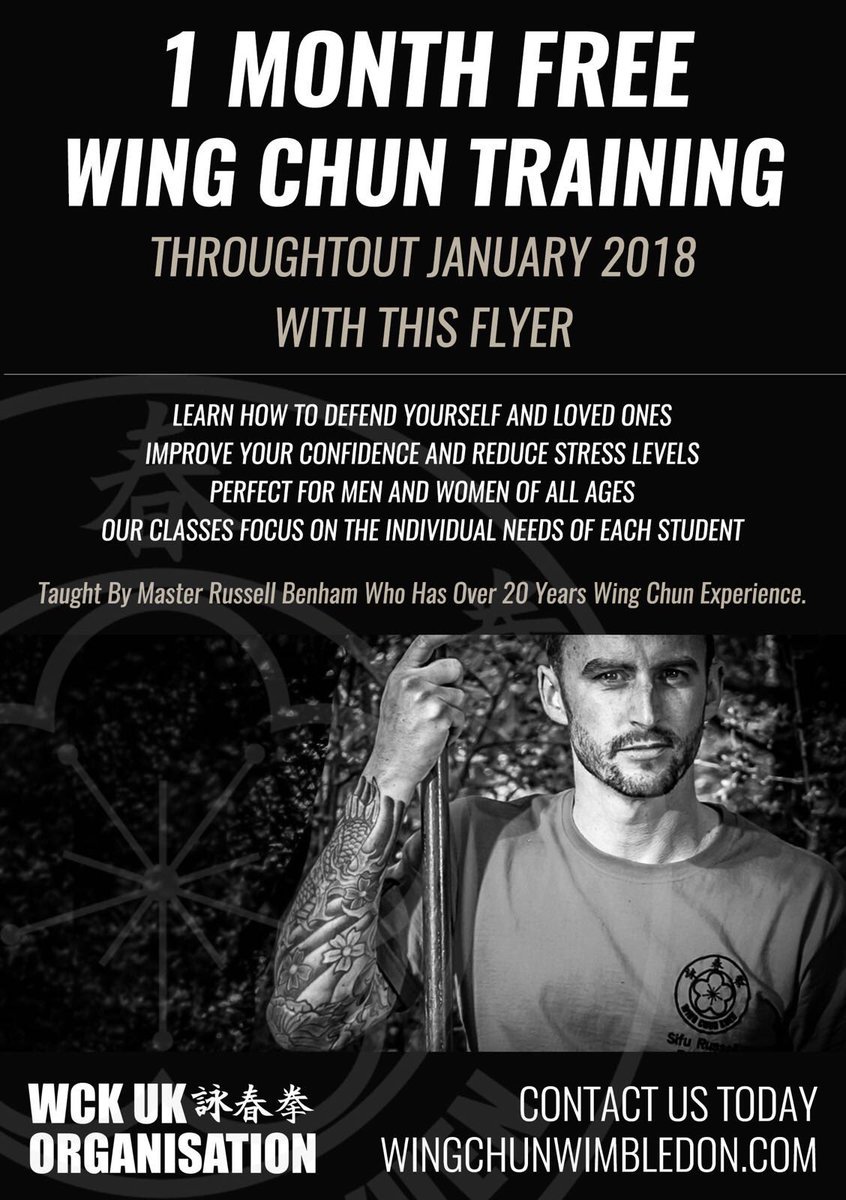 paulcordingley's tweet photo. 1 Month Free Wing Chun Training with Master Russell Benham - Sign up at https://t.co/Q8aCh0AtDr 👊 #wimbledonwingchun #wckuk #freetrial https://t.co/cehPSFa1Dd