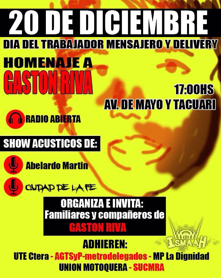 Ernestoub's tweet photo. Hoy como todos los 20/12 nos juntamos a recordar y a exigir justicia por nuestro compañero #GastonRiva asesinado por la represión policial. #SiMeCa https://t.co/gjmZXh143s