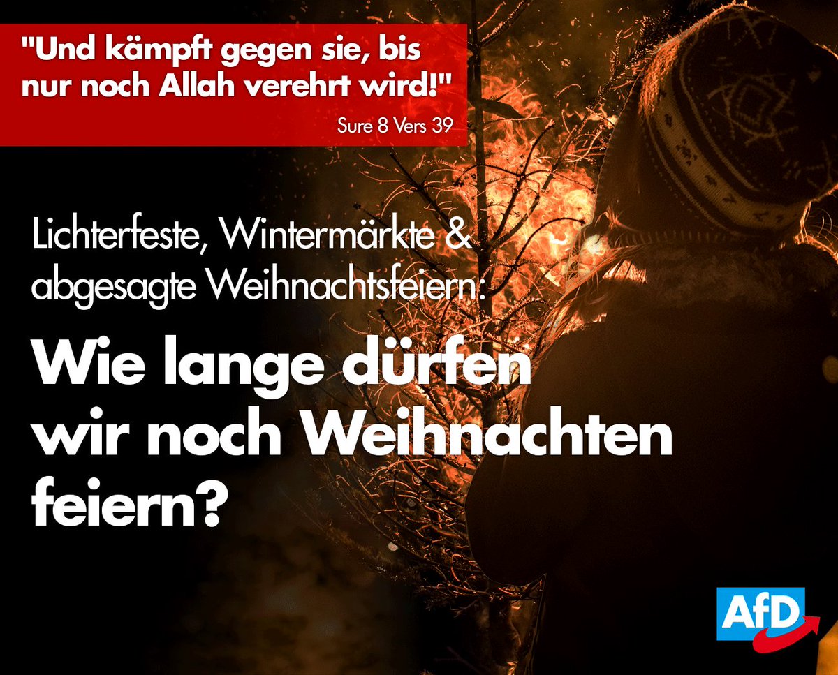Alice_Weidel's tweet photo. Dass es zu solchen Auswüchsen des vorauseilenden Gehorsams kommt, liegt auch an Schulleitern und "Integrationsexperten“ aller Couleur, die in solchen Fällen allzu bereitwillig nachgeben und ein einseitiges Appeasement betreiben.
#AfD #Weihnachten
➡️ https://t.co/1caxbjL96Y https://t.co/Zu6tvxYT0W