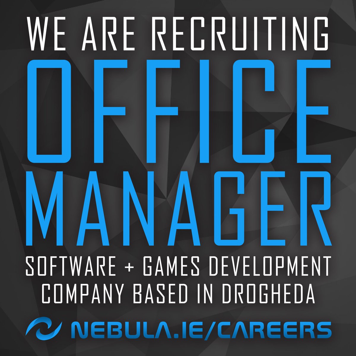 We Are Recruiting - Office Manager! See more and apply: nebula.ie/careers ☺️ #Drogheda #LouthJobs #LouthChat #JobsIreland #IrishJobs #OfficeManager #GameDev #SoftwareDev