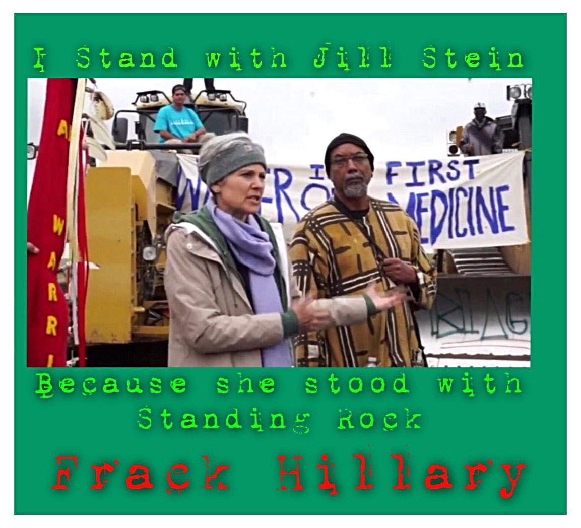 itwaschris's tweet photo. #IStandwithJillStein 
Because she stood with Standing Rock
#FRACKHillary
JillStein #NOKXL #NODAPL #BernieSanders #Green #P2 #progressive #USpolitics #blogger #STFUaboutRussia #RussiaGate #KeepitintheGround #indigenous #NoDAPL #NoKXL #NoWar https://t.co/y3ADdnMtvW