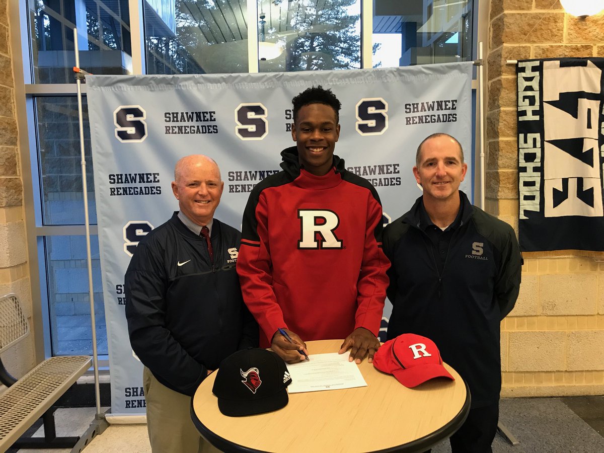 Shawnee’s Daevon Robinson signs NLI with Rutgers University.  Head Football Coach Tim Gushue &amp; Wide Receiver Coach Tim Welsh join the celebration. <a href="/NJ_RutgersFB/">Rutgers Football</a>