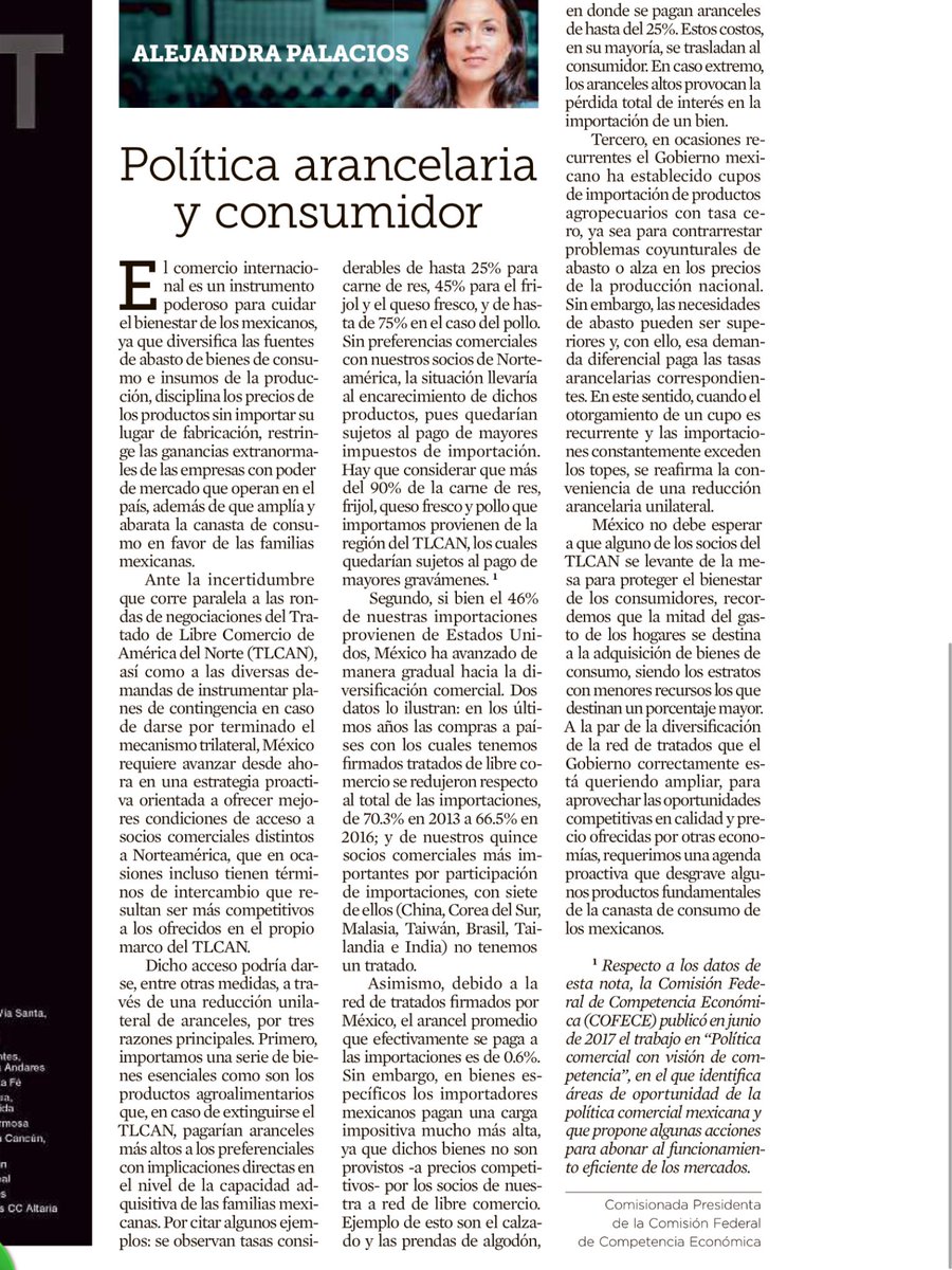 jorgesuarezv's tweet photo. Hay que ir poniendo las barbas a remojar porque la salida de EU del TLCAN parece inminente, y también acelerar la construcción de Estado de derecho, el punto más frágil de quedarnos sin acuerdo comercial. Interesante @JanaPalacios https://t.co/7fY6PKDwRI