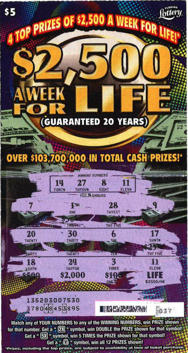 Florida Lottery On Twitter Rt To Congratulate Chernea Mack From El Portal For Claiming A Top Prize From The 2 500 A Week For Life Scratch Off Game Https T Co 9ynfaqgxps