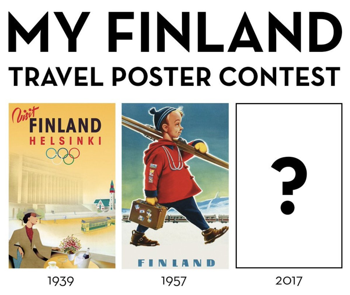 Love Finland & have an artistic streak in you? Try designing a brand new travel poster for @CometoFinland's contest! You might just be the one to win 2000€ & a trip to Lapland for two! 😍 See: myfinlandposter.com/en/contest_rul…