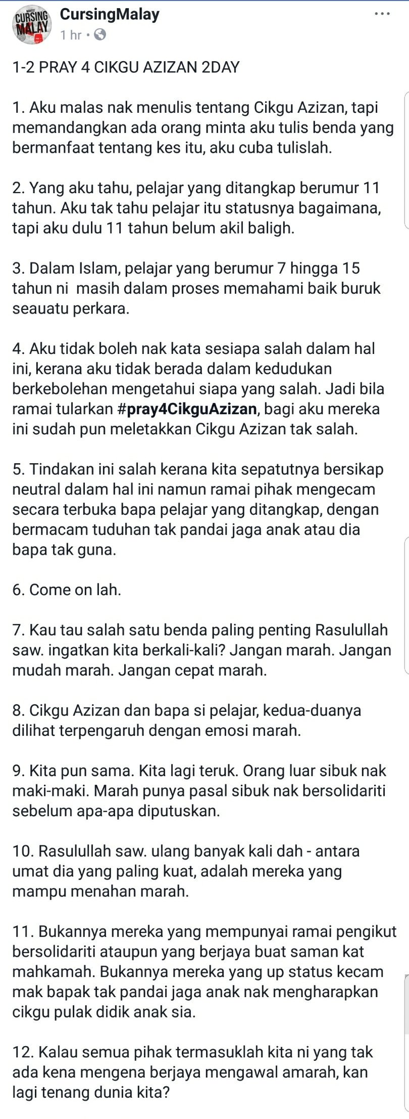 Ar On Twitter Two Of The Most Matured Response That I Found Regarding On Prayforcikguazizan Lesson Never Take A Stand When You Don T Know The Whole Story That Why I Rather