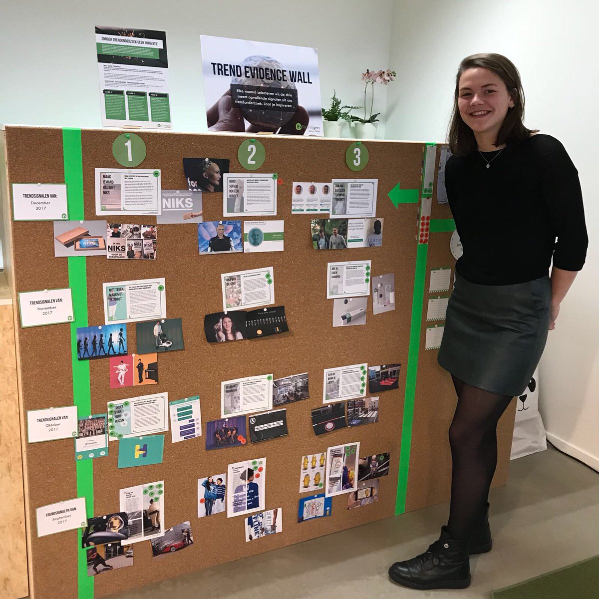 We hebben weer nieuwe signalen op onze trend evidence wall, een van de projecten van onze stagiaire Indy!
