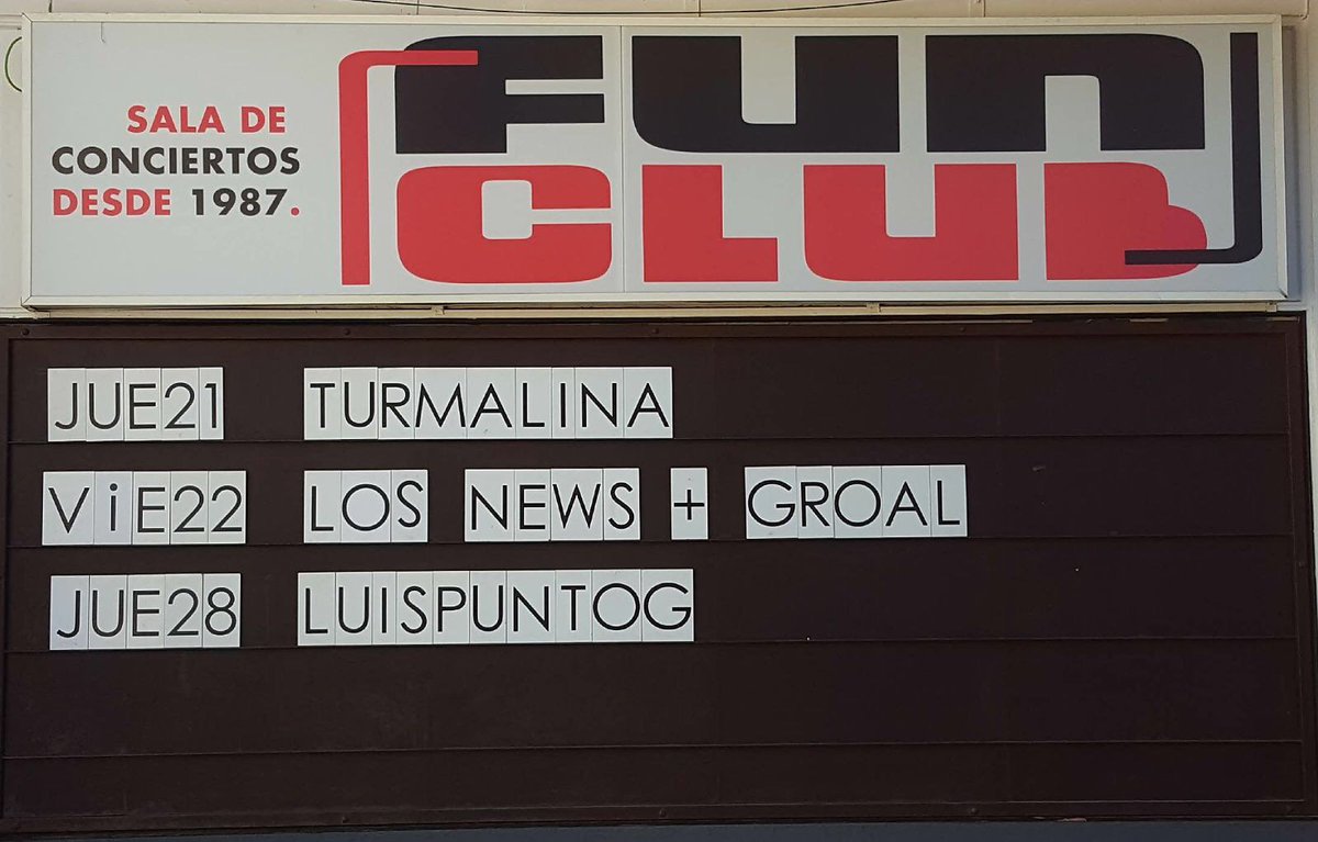 FunClubSevilla's tweet photo. Próximos eventos para estos días en Funclub #turmalina #losnews #groal #luispuntog https://t.co/WscNuP9ZdV
