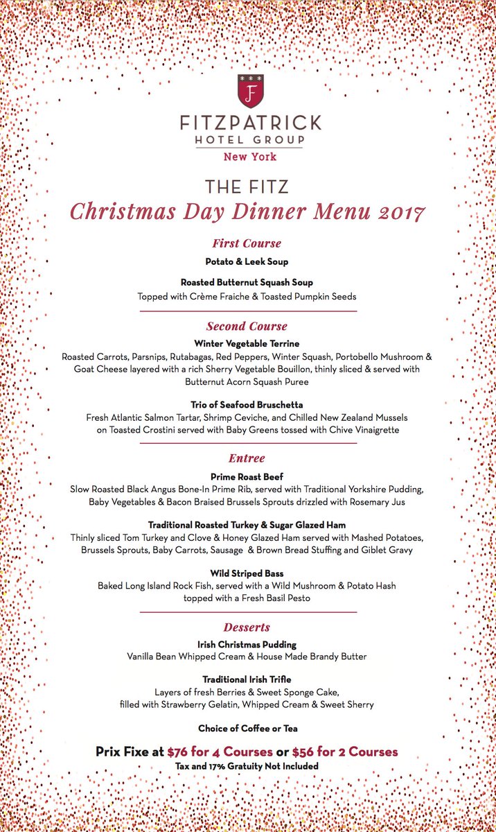 Fitzpatrick Hotels On Twitter Our Chefs Have Been Busy Creating The Perfect Festive Feast For Christmas Day Both Our Restaurants Check Out Our Christmas Day Menus For Each Of Our Hotels What S