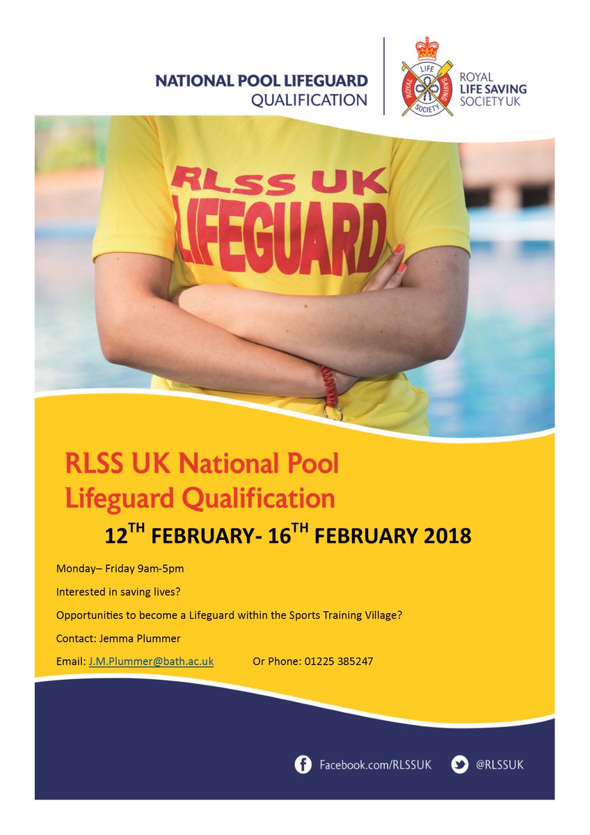 TeamBath's tweet photo. Looking for a new challenge in the #newyear? Why not learn to become a pool lifeguard?

Our next @TeamBathTD course is taking place at the @UniofBath's Olympic-sized #swimming pool in February - sign up at https://t.co/IzfK4qjOsQ https://t.co/xlPmN7J8fU
