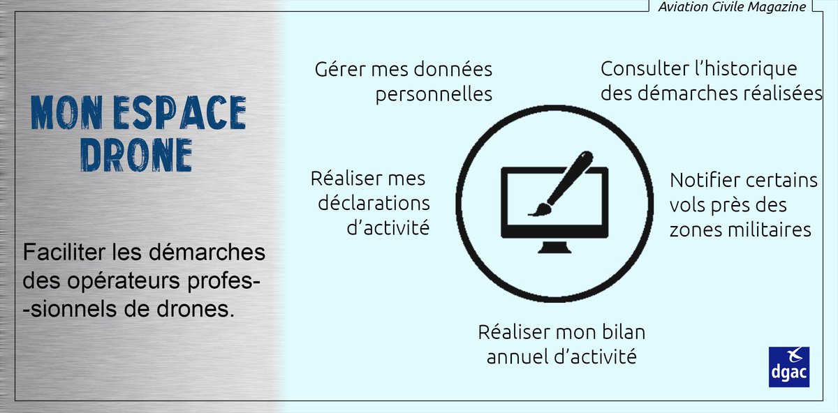 DGAC's tweet photo. #Drone #UAV : professionnels, effectuez vos démarches en ligne! https://t.co/Pyo6FU14CY https://t.co/vmFVCU2JNj