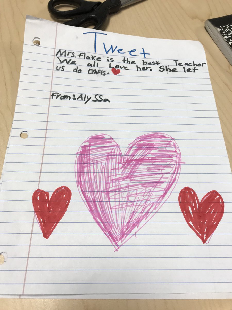 NCCAElementary's tweet photo. 4th Grade student, Alyssa, w/ a 2nd Tweet.....Spreading love @ NCCAE! We agree with you, Alyssa...Flake and Walton are special people and teachers! #NCCAErandomactsofkindness https://t.co/ViJLkTUNdf