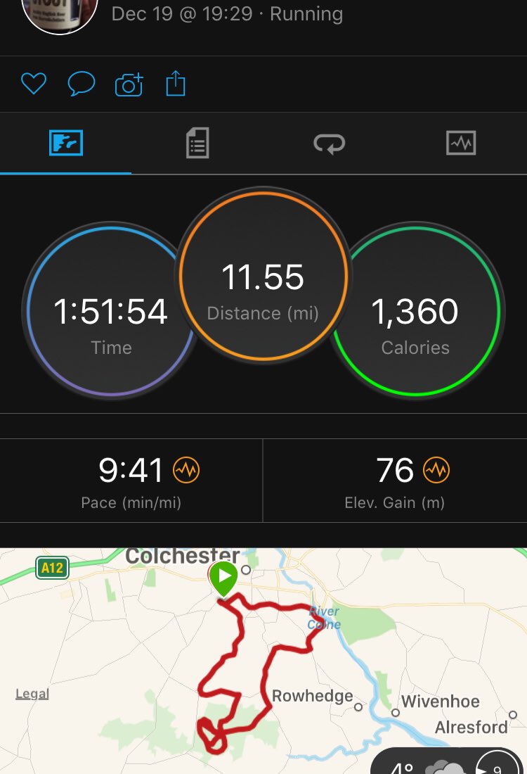 DieselHatz's tweet photo. Slow 11.5 miles. Knees aren’t all that good at the mo. https://t.co/oZE4HLbij4