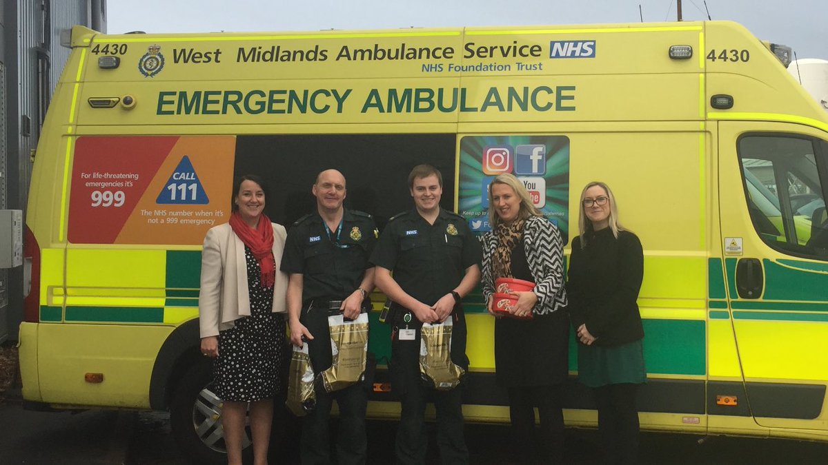 emma_l_pearson's tweet photo. HR Team giving out our golden stockings to the Ambulance Service Lichfield Hub thanking them for their invaluable contribution to our community @mycoopfood @TorrKellee #beingcoopy https://t.co/kQeXrPzz5T