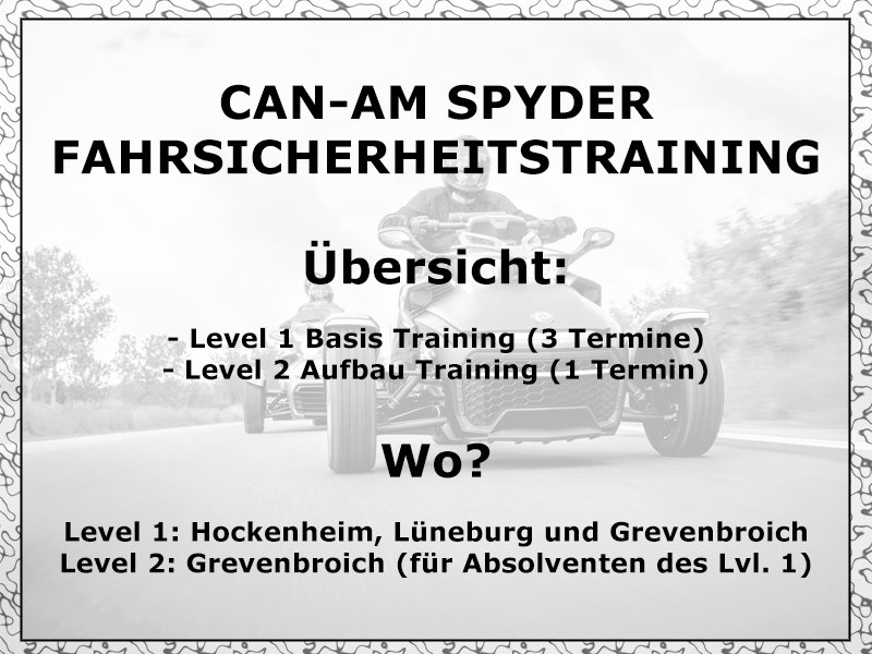 BRPJetAction's tweet photo. Auch im nächsten Jahr wieder verfügbar: Das spezifische Can-Am Spyder Fahrsicherheitstraining. Und aufgrund der hohen Nachfragen dieses Mal an mehreren Standorten! Mehr Infos hier: https://t.co/7VNV0a22Fl https://t.co/YGp6bPGgPk