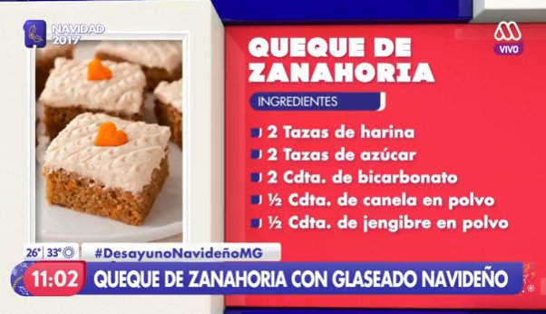 MuchoGustoMEGA's tweet photo. Serrucho #MuchoGusto en la casa mano arriba 🎤 ¿Con hambre? El @SerruchoChef tiene la solución: ¡Un rico queque de zanahoria con glaseado navideño! https://t.co/E9Qbkyh6qK