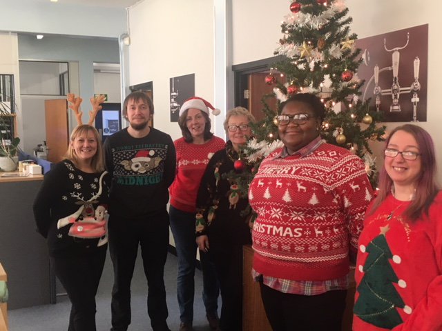 MarflowEng's tweet image. The @MarflowEng team in all their glory and raising funds for #ChristmasJumperDay