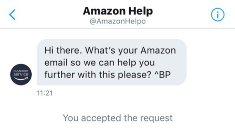 Alert: Fraudsters can easily set up fake customer service Twitter accounts. They either hijack conversations or send you messages in order to steal your personal information! If in doubt, check for the blue verified badge and report them to Twitter #Tell2‼️