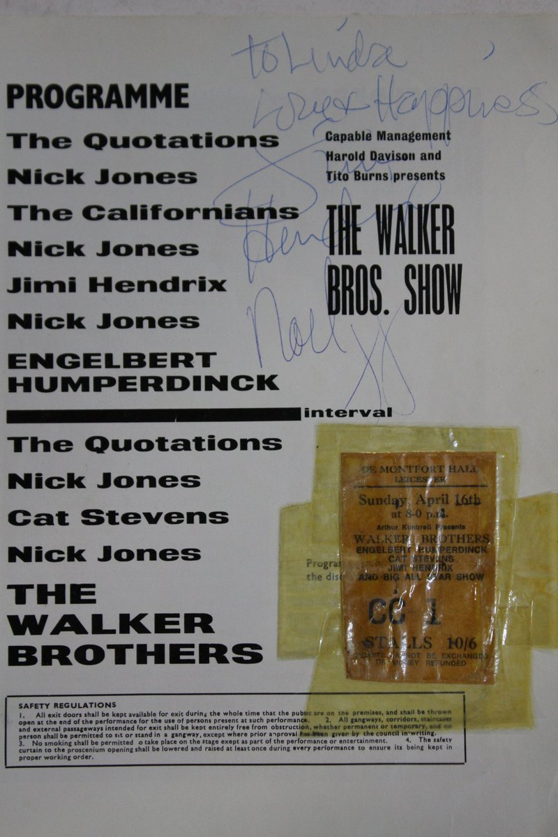 HansonsUK's tweet image. Lot 1150: Jimi Hendrix signed concert programme with ticket SOLD today for £3,800! #LibraryDepartment #JimiHendrix