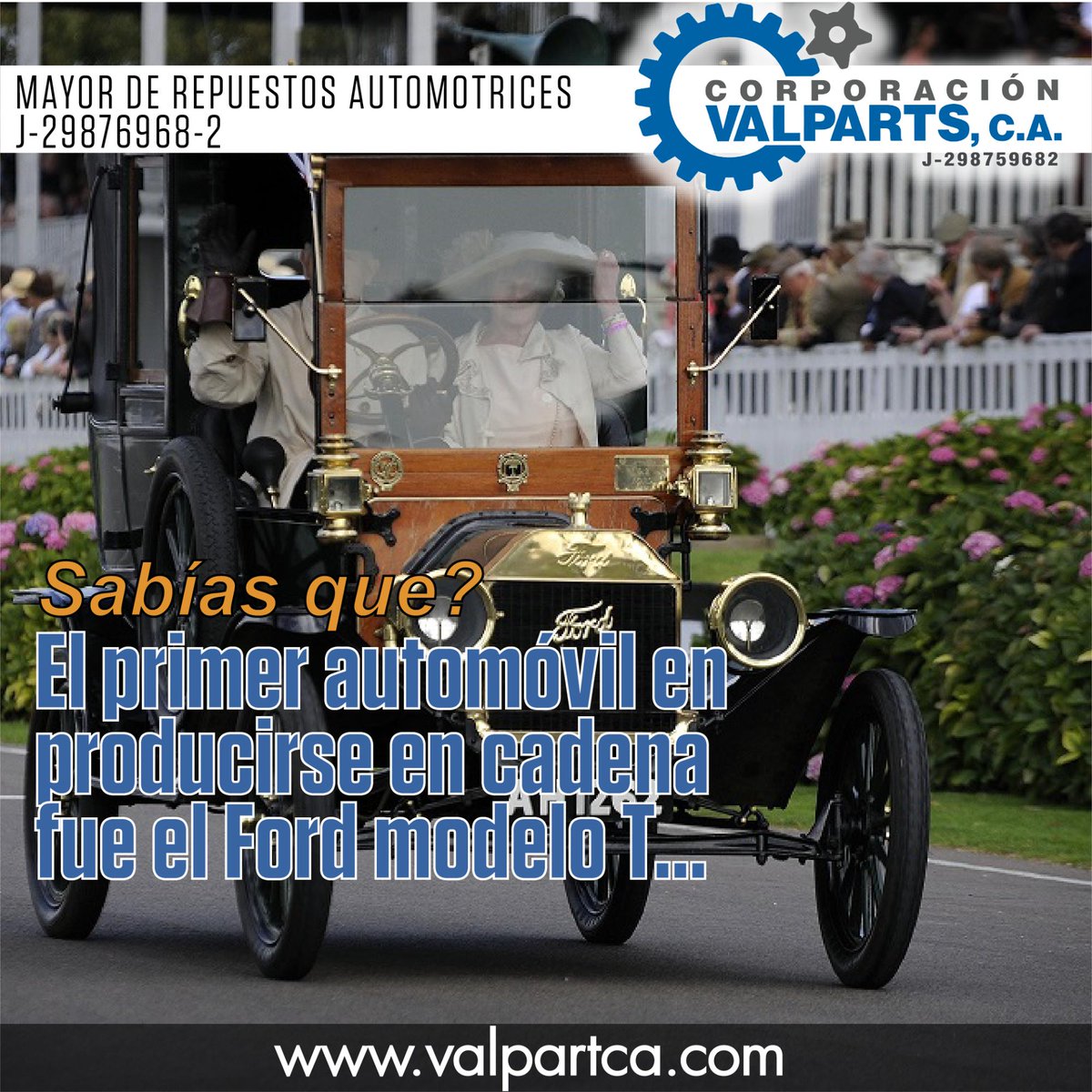 Valparts's tweet photo. 📌 El primer automóvil en producirse en cadena fue el Ford modelo T. Su producción se inició en 1908 y finalizó en 1927.
#20Dic #Sabiasque #Mecanica #Repuestos #Mayorista #Rally #Valparts #Merida #Venezuela https://t.co/gtlCO0GfJx