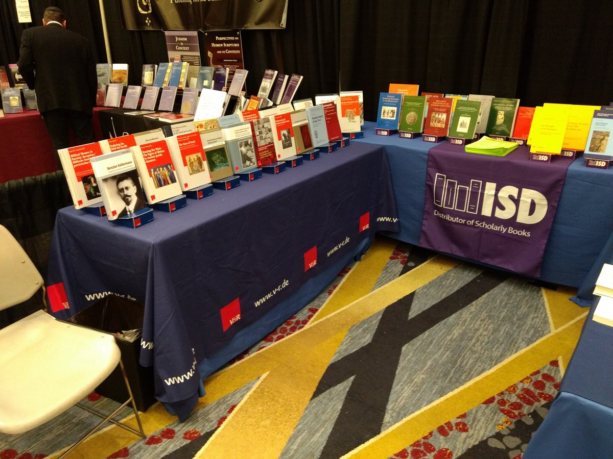 isdistribution's tweet photo. Photos of our tables at #AJS2017 in Washington, DC last weekend, featuring titles from @V_R_Tweets and @mohrsiebeck: https://t.co/NTLY9iNuaK