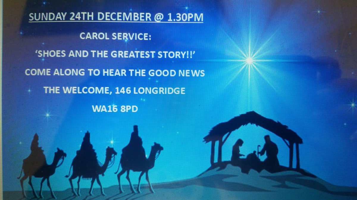 PastorMoo60's tweet photo. Come and find out what SHOES have to do with Jesus' Birth ...
The Welcome, 146 Longridge.
Sunday 24th December @ 1.30pm
@robcotton4 @CllrAMalloy https://t.co/xMF7sf48wE