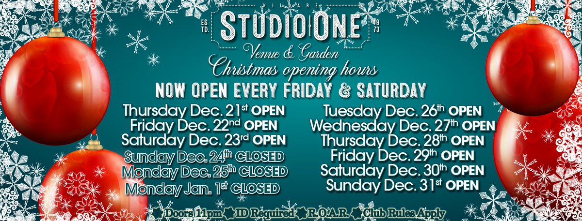 The Christmas countdown is on &amp; we have extended our opening hours. Make sure to drop in over the festive period #StudioOneKildare #5moresleeps