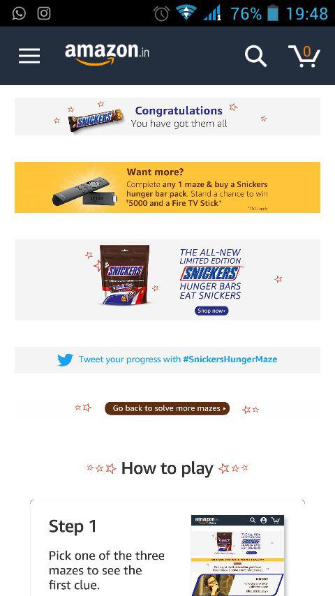 Xonshiz's tweet photo. I literally had nothing better to do. So, completed 2 mazes on @amazonIN ! #SnickersHungerMaze xD! https://t.co/RMhYfDSSRk