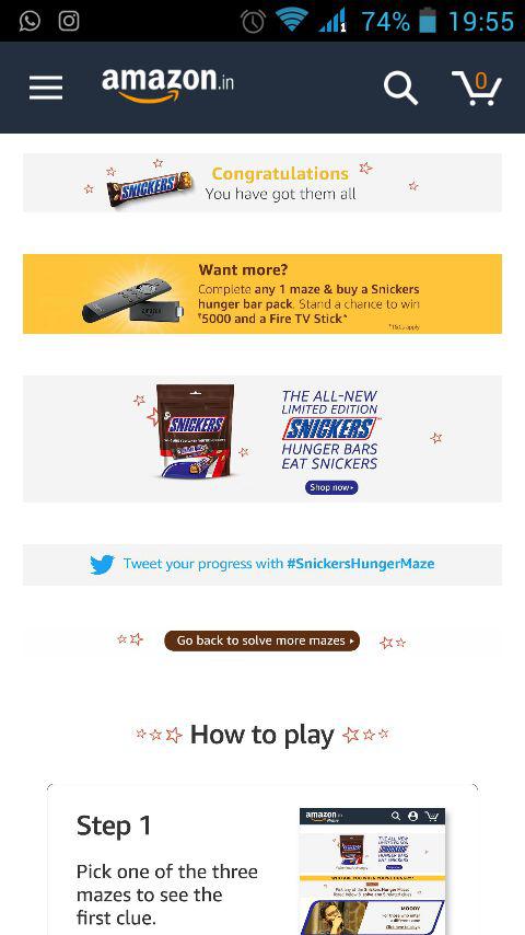 Xonshiz's tweet photo. I literally had nothing better to do. So, completed 2 mazes on @amazonIN ! #SnickersHungerMaze xD! https://t.co/RMhYfDSSRk