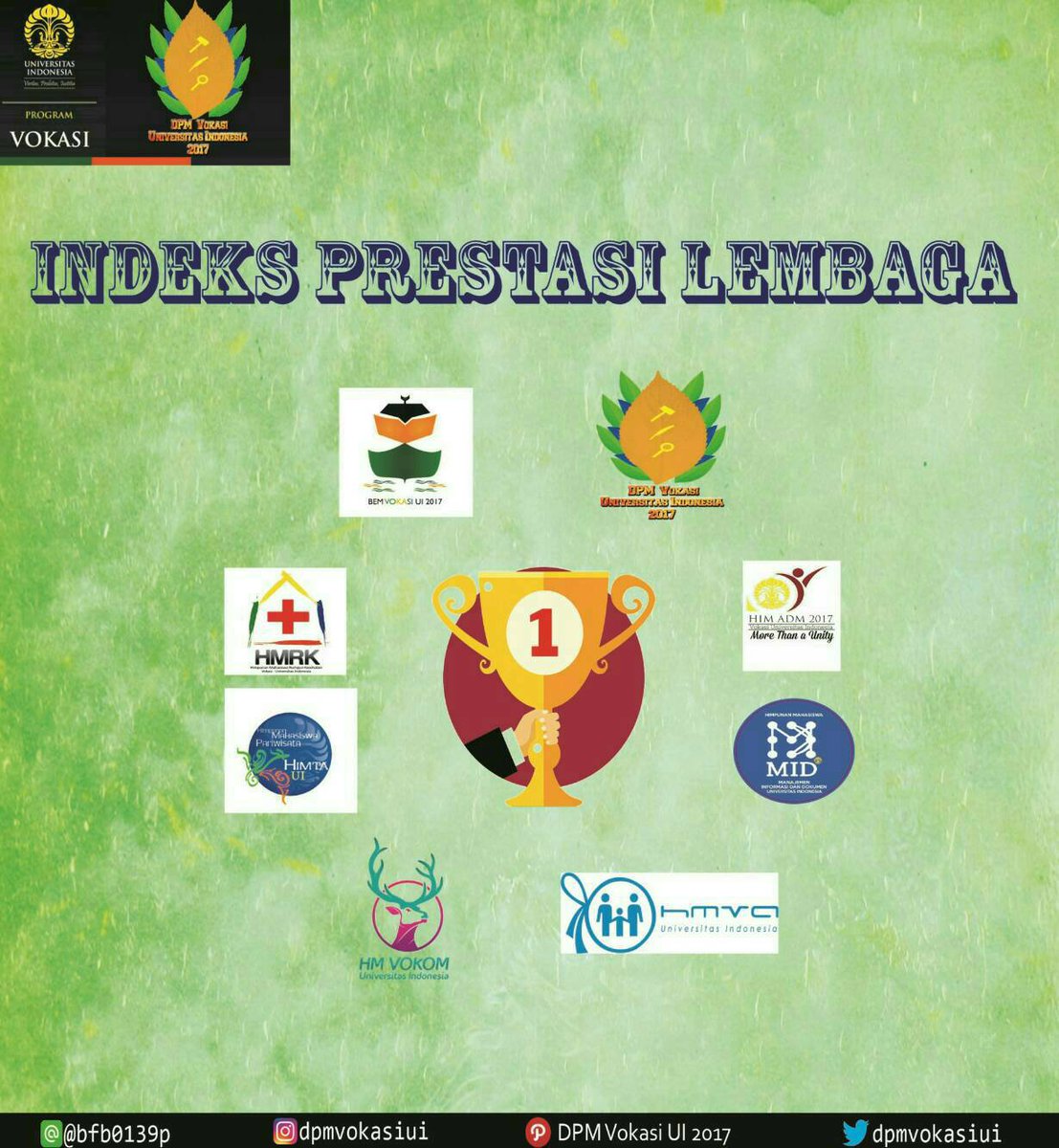 [COMING SOON IPL 2017]

IPL? 

Iyaaa, INDEKS PRESTASI LEMBAGA 💯

Ingin tau gimana sih Indeks Prestasi Lembaga kamu?

Sabar yaaa!! Masih comingsoon⌛

DPM Vokasi UI 2017
HarmoniBersinergi