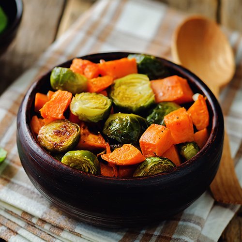 Sprouts and Sweet Potato with Cranberries, Walnuts and Maple Syrup... a delicious dish, not just for Christmas ow.ly/PwF430hlKe
