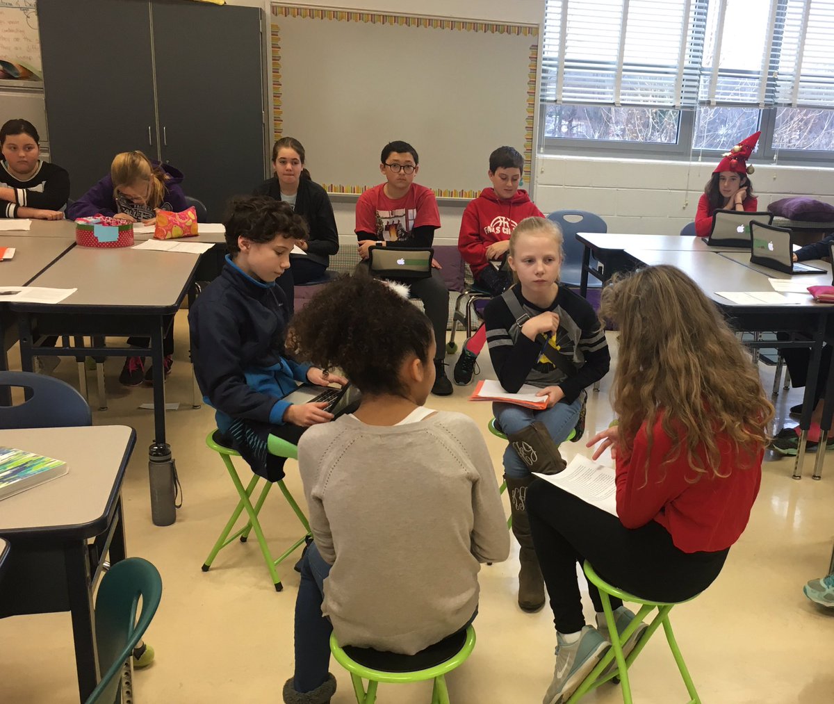 LiebnerM's tweet photo. @mehms #english6 Fish bowl fun, round two. #fccps @PartridgeMEH https://t.co/OqYyxVrlqj