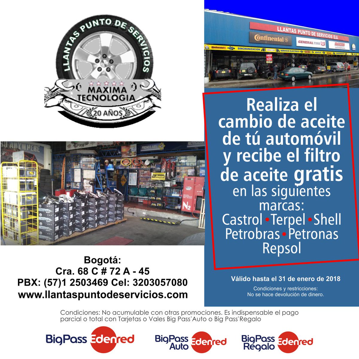 Utiliza nuestras soluciones Big Pass y pon a punto tu vehiculo para disfurtar de la temporada de fin de año !