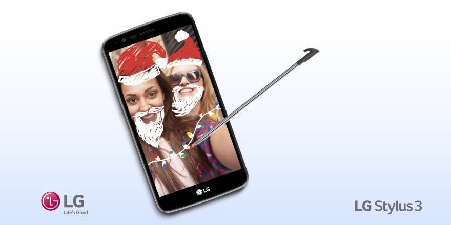 LGuruguay's tweet photo. Agregale a tu foto el espiritu navideño que necesita con el lápiz de nuestro LG Stylus 3. https://t.co/MGrWrA6804