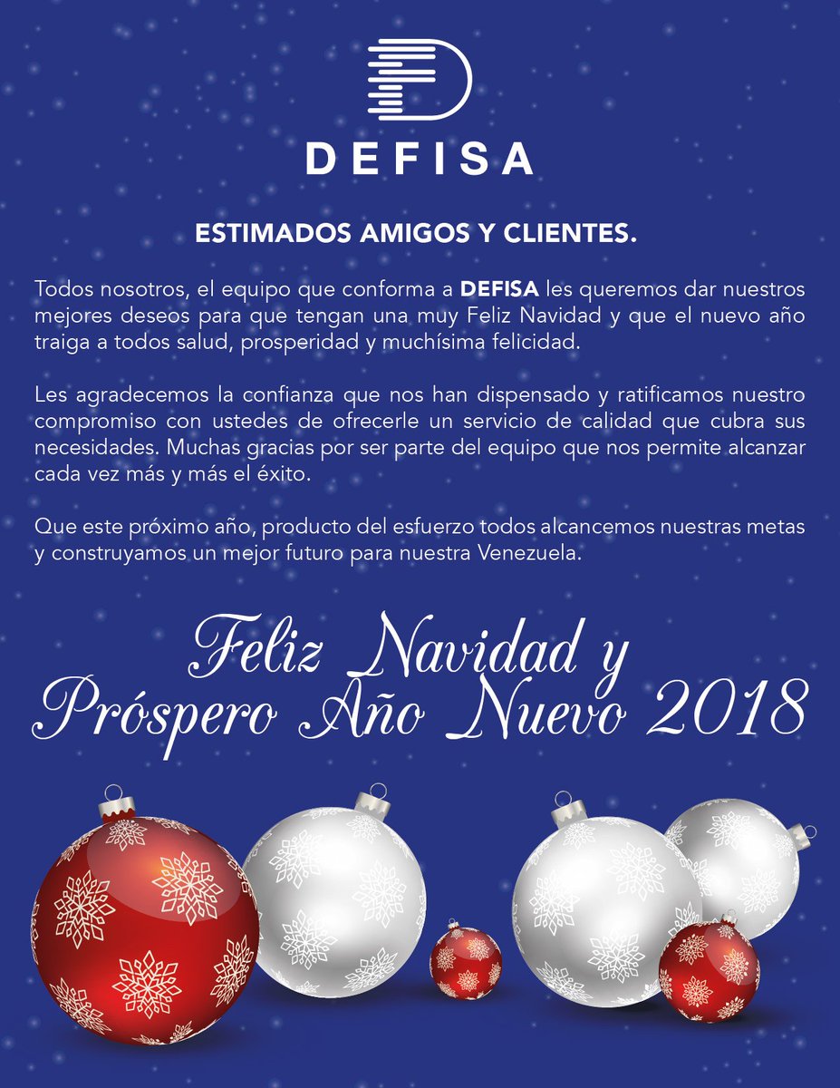 GRUPODEFISA's tweet photo. La familia Grupo de Empresas #DEFISA les desea una Feliz Navidad y un Próspero Año Nuevo. https://t.co/KR211E4xiy