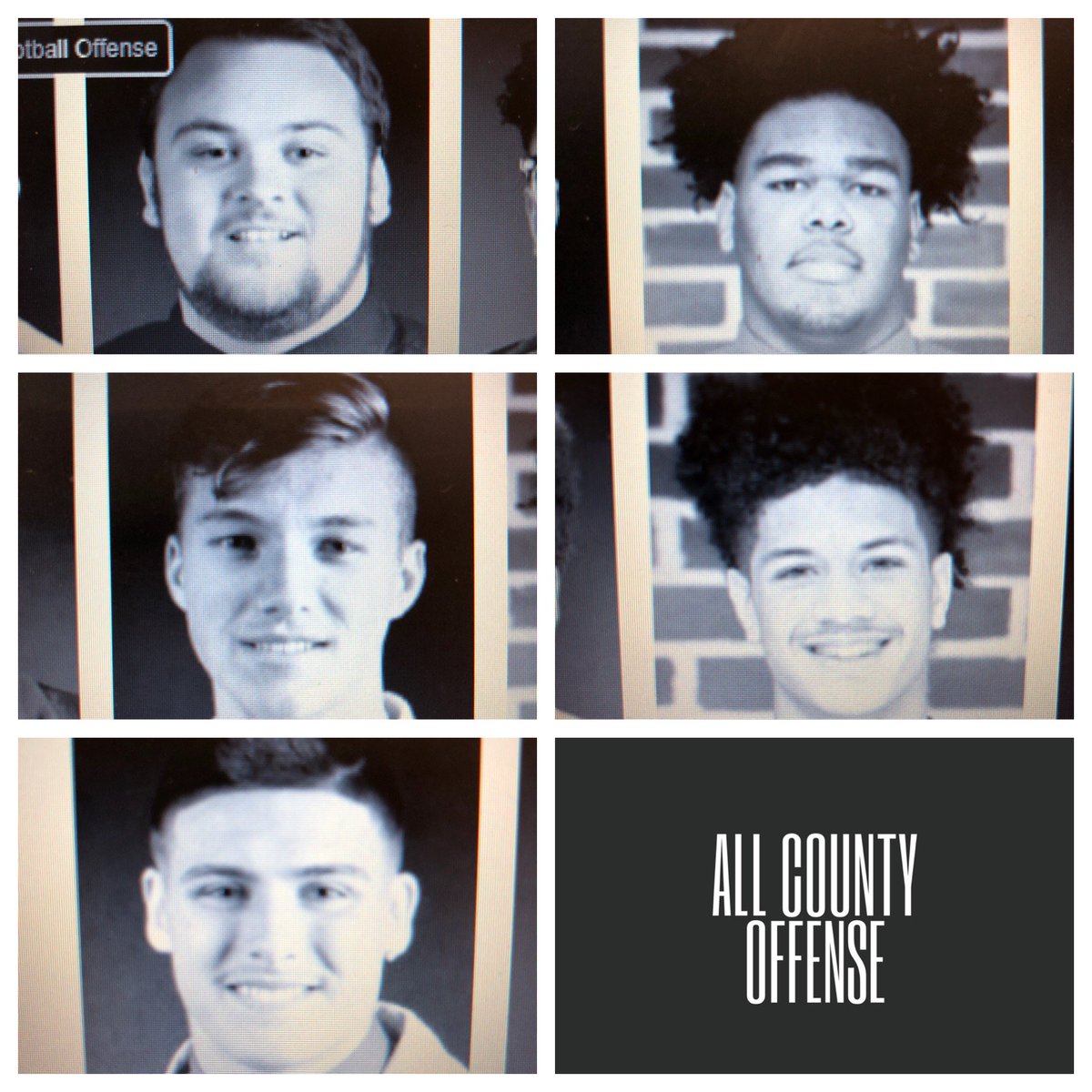 HDGWarriors's tweet photo. Congratulations to Christian Penrow, Jordan Day, Reggie Marks, Clay Harris and Jared Graybeal on Being named 1st team All Harford Offense for Football.  Congratulations to Alex Gresock and Jasai Stansbury for their second team offense recognition. https://t.co/tYbdxpMP5i