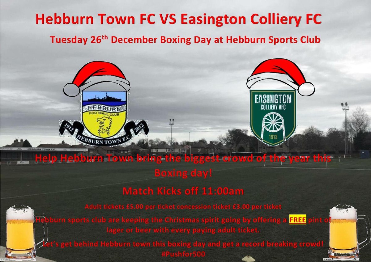 HebburnSportsCl's tweet photo. @HebburnTown ‘s Boxing Day battle! Come along and support our team #pushfor500 #ohhebburnisaplaceonearth https://t.co/pEXacuHSD4