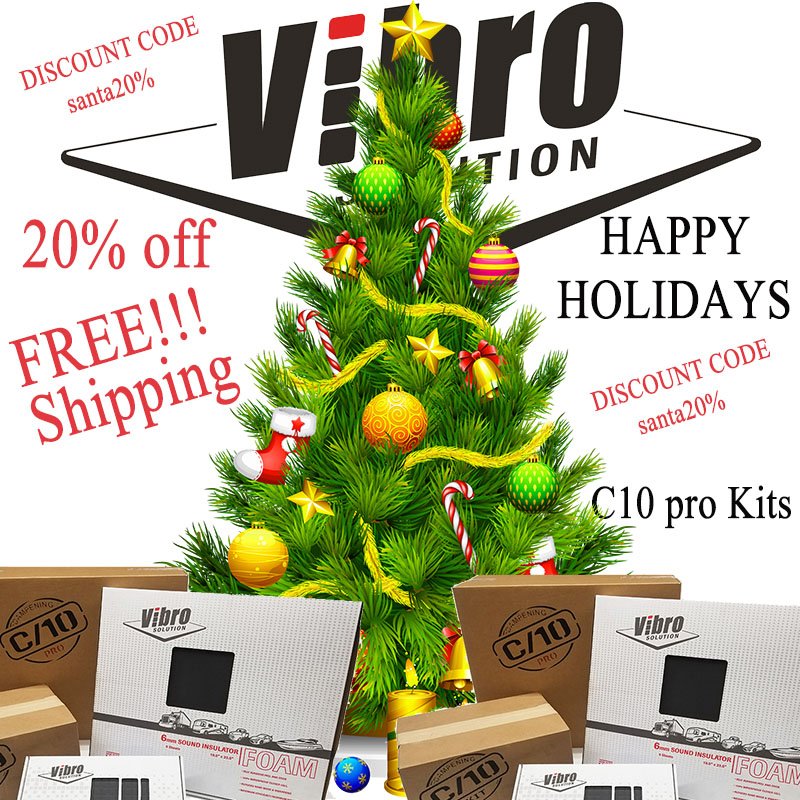 vibrosolution's tweet photo. Happy Holidays everyone! 
Get 20% off our C10 PRO kit plus FREE SHIPPING This kit includes 3 boxes 2mm black vibro 2 boxes 6mm closed cell foam and 1 box of 15mm Acoustical open cell. Get it all for your C10 project using the discount code 
Santa20% https://t.co/TYrCZGRyKt