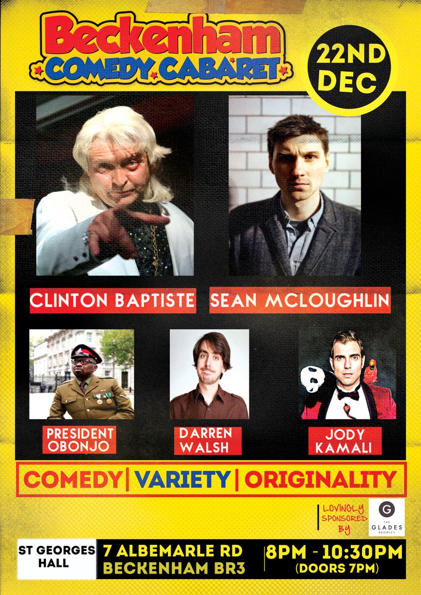 Poster for this Fridays beckmas comedy cabaret. #beckbromfl