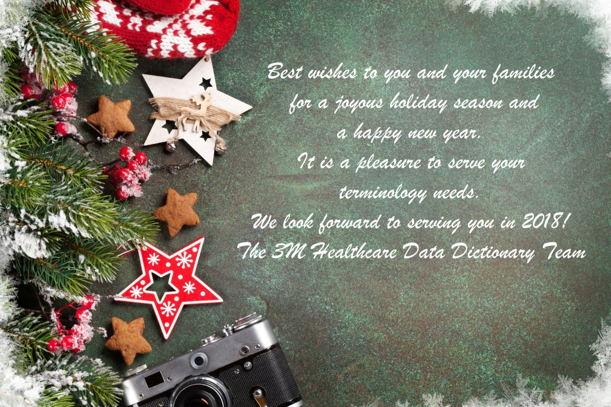 PamBanning's tweet photo. Holiday Greetings from the 3M Healthcare Data Dictionary team! https://t.co/vwvSPDF0Oh