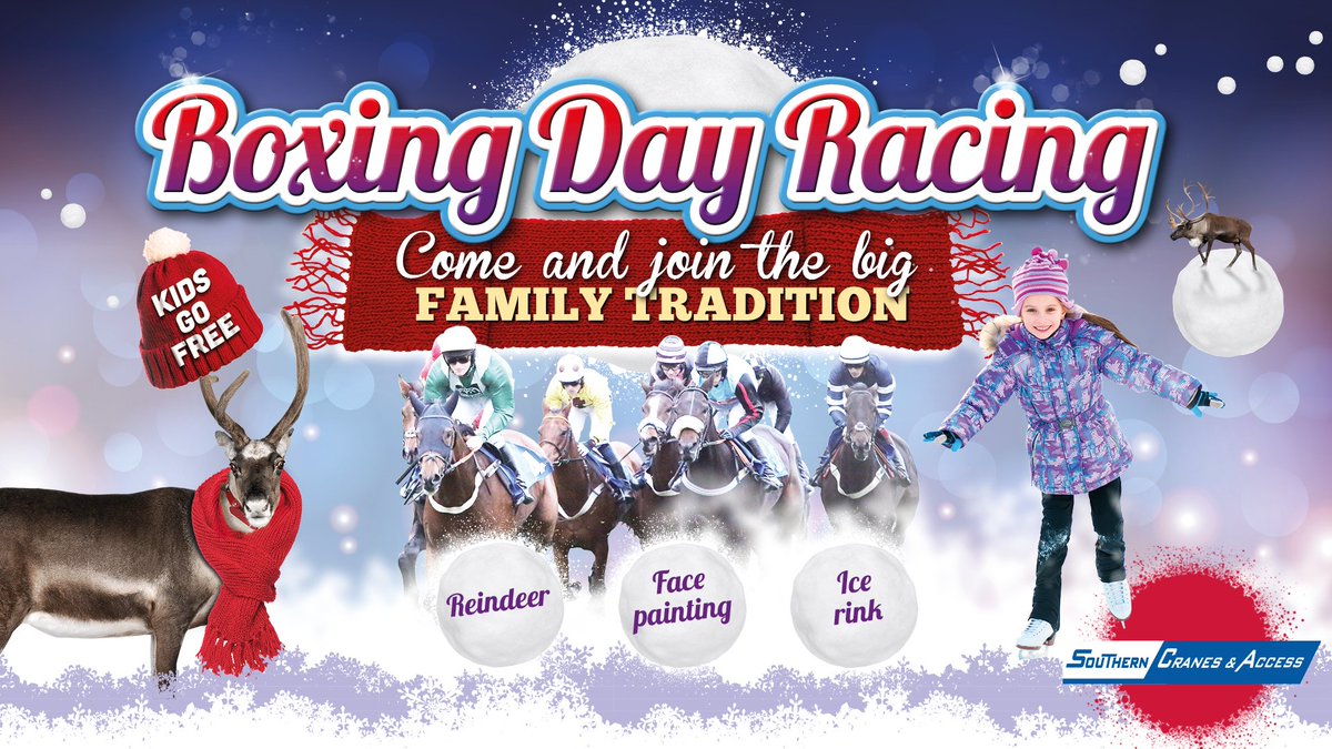 127 entries for Boxing Day Racing! Racing gets under way at 12.20pm.

Kids under 18 go FREE and there's plenty to keep them entertained during racing, including ice rink, reindeer and games stalls!

Save £5 when you book in advance from: bit.ly/2j8JXQ1