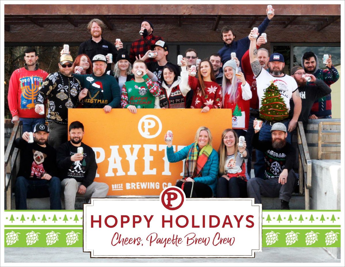 PayetteBrewing's tweet photo. From all of us at Payette Brewing, we hope you have a wonderful Christmas!!!
🎄Please note: our Tap Room will be open from 11am-3pm Christmas Eve, closed Christmas Day then open regular hours 11am-10pm after the holiday. https://t.co/tEJbImZj8x