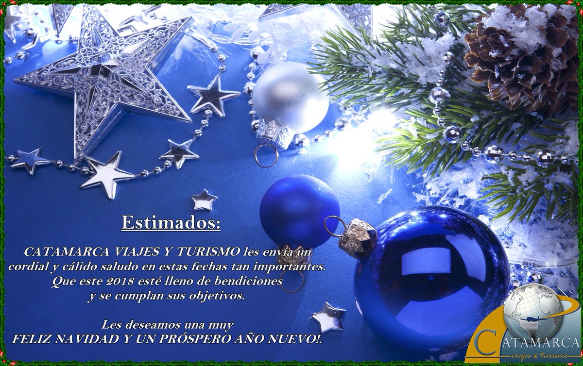 CTMViajes's tweet photo. CATAMARCA VIAJES Y TURISMO LES DESEA UNA FELIZ NAVIDAD Y UN PRÓSPERO AÑO NUEVO. ¡QUE EL 2018 LOS SORPRENDA CON EL EL VIAJE DE SUS SUEÑOS! https://t.co/BBuSR20Ygb
