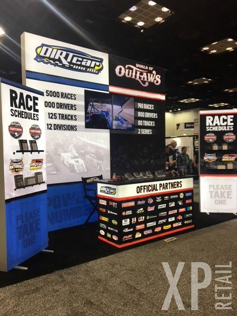 XPRetail's tweet image. Not only is this trade show booth made out of #MatrixFrame light boxes, but so is the cash wrap podium -- front and center!