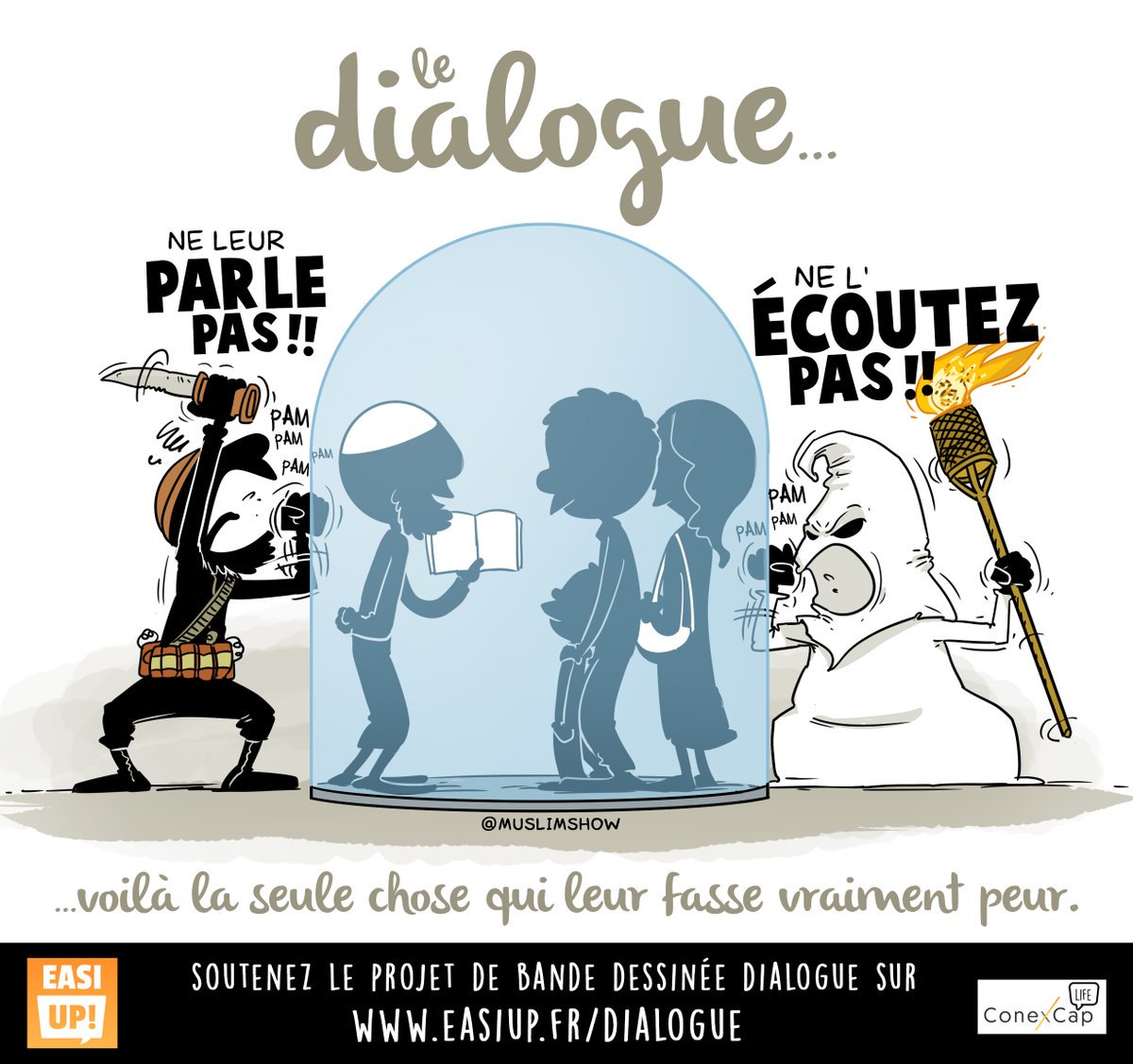 Alkanz's tweet photo. Dialogue, le projet de bande dessinée qui s'engage à tout dire sur l'islam https://t.co/TNXJ0yMZDE par @MuslimShow avec @EasiUp https://t.co/1tTsV0aM94