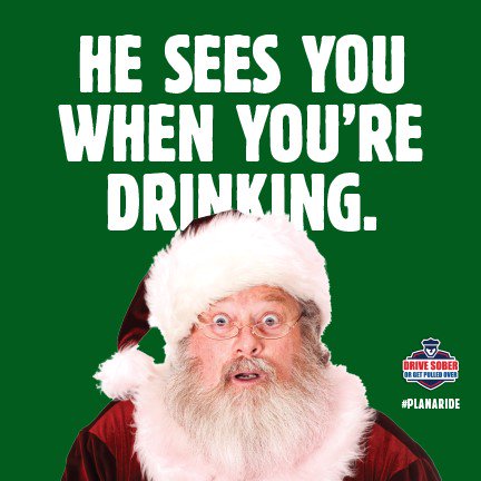 Emily_Hanford's tweet photo. Here's @kystatepolice's reminder to driver sober during the holiday season. #PlanARide #SantaIsAlwaysWatching @WCPO https://t.co/GXzfJaydgc