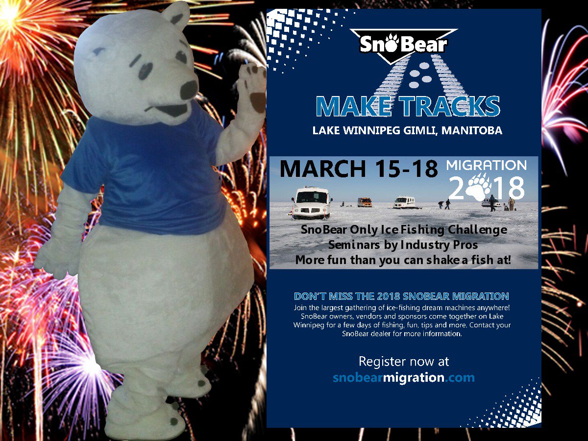 SnoBear_Canada's tweet photo. This is going to be the BIGGEST ice fishing tourney we've ever put on! If you are an industry vendor, and you want to reach out to your customers in a big way - we want to hear from you! Email karla@snobearcanada.com #SnoBear #2018Migration #icefishing #SupportFutureFishing https://t.co/bz4hnT1BrK