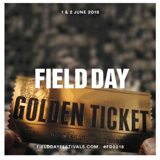 fielddaylondon's tweet photo. Still time to win our fantastic #AdventCalendarcountdown prize today - the @EatYourOwnEars golden ticket!
It gets you a pair of tickets to 5 EYOE gigs of your choice in 2018... To double your chances follow Field Day on instagram and double tap the image there too.... https://t.co/W0aeSt0CQ7