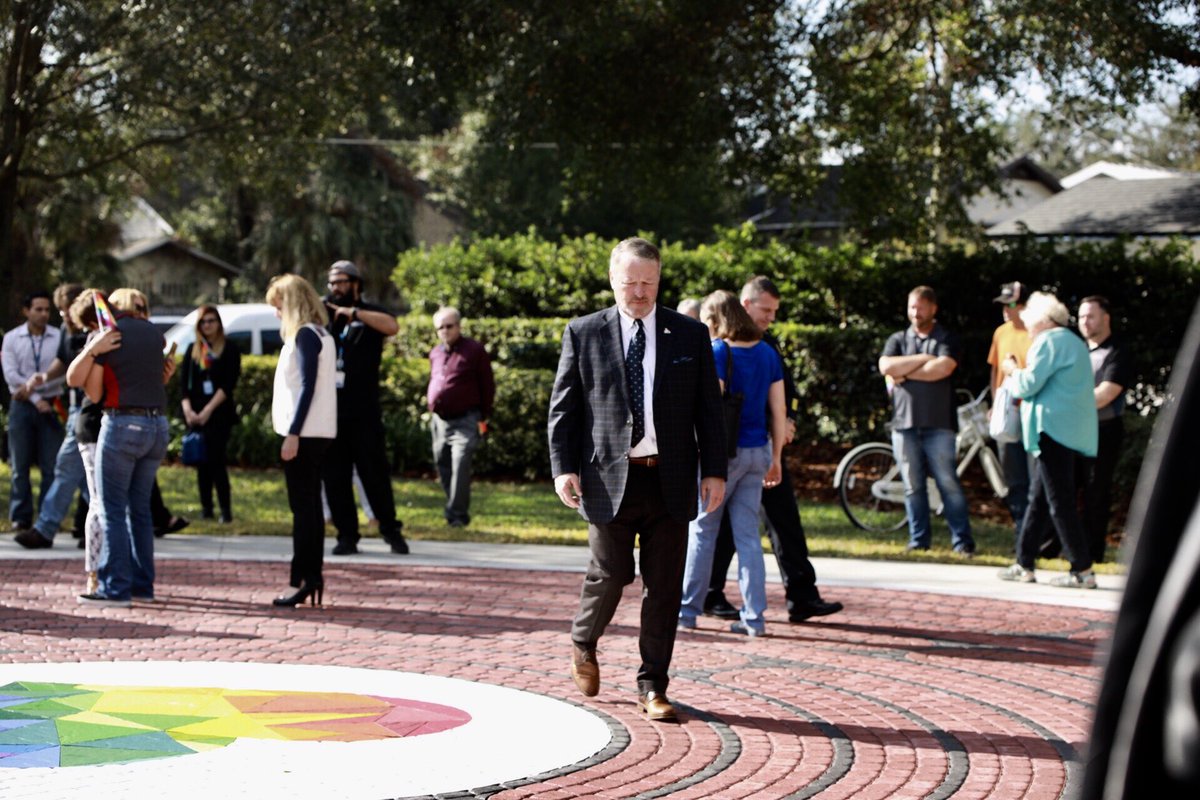 Alby88a's tweet photo. The @citybeautiful officially presented a beautiful labyrinth memorial; dedicating it to the victims and survivors of the #pulsetragedy. It is located at the Colonialtown Square Park #orlando #pulse @pulseorlando https://t.co/JCluWK6xYW